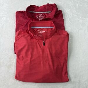 Tommy Bahama Lot of 2 Pullover Mens XL Red 1/4 Zip Performance Islandzone Marlin